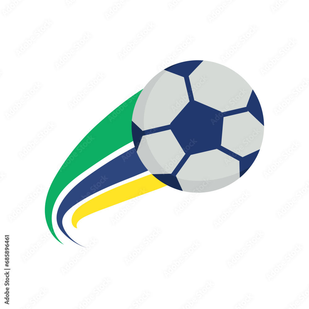 Sticker brazilian soccer ball illustration