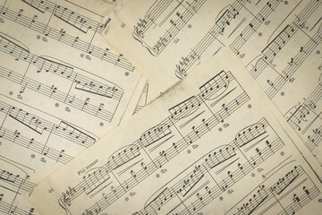 Music old sheets of paper background
