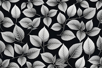 Collection of rose leaf twigs, each with five leaves, arranged in a pattern to exhibit nature's symmetry, isolated against a monochromatic background, botanical illustration.
