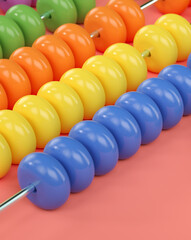 abacus with colorful beads