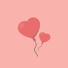 Vector illustration of heart shaped balloons. Valentine's Day. A gift for your loved one. A holiday for lovers.