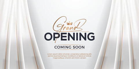 Grand opening luxury invitation banner design template with 3d editable text effect - obrazy, fototapety, plakaty