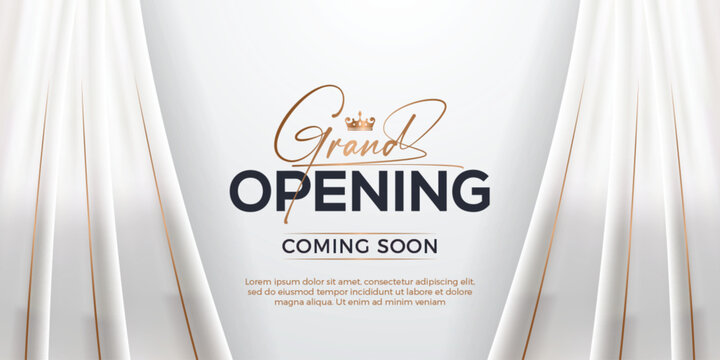 Grand opening luxury invitation banner design template with 3d editable text effect