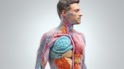 Human digestive system anatomy drawing - obrazy, fototapety, plakaty