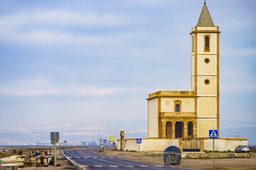 Fototapeta premium Church of San Miguel in Cabo de Gata, Spain