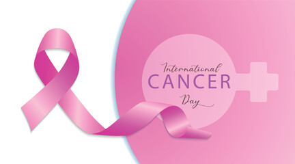Breast cancer awareness month horizontal banner template design. Editable banner with pink ribbon illustration in colorful background.