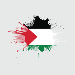palestine flag in watercolor splash, liberate palestine achieve independence, in vector eps format.