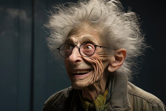 ugly and very happy grandmother