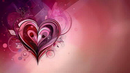 Valentine's Day background with heart shape, space for copy text, wedding concept.