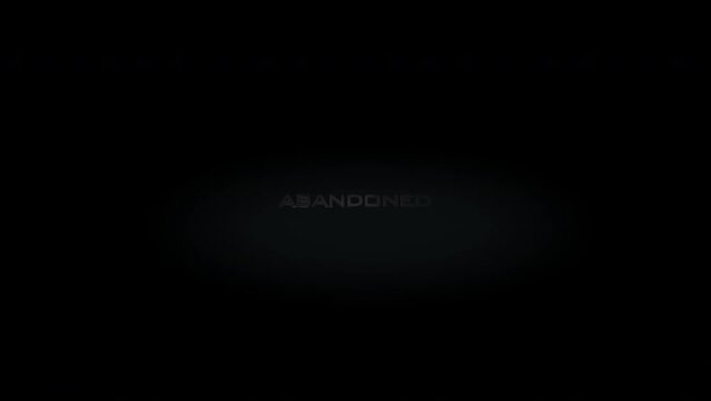 Abandoned 3D title metal text on black alpha channel background