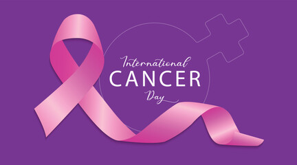 Breast cancer awareness month horizontal banner template design. Editable banner with pink ribbon illustration in colorful background.