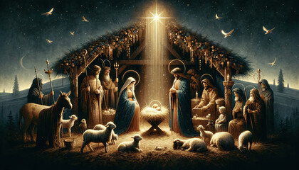 Renaissance Style Nativity Scene - Birth of Christ