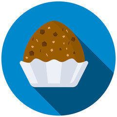 CupCake Icon In Rounded Flat Design Style Vector Illustration