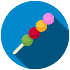 Candy Stick Lollipop Icon In Rounded Flat Design Style Vector Illustration