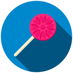 Lolipop Icon In Rounded Flat Design Style Vector Illustration