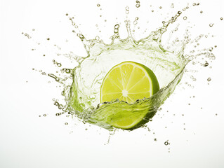 lime with water splash