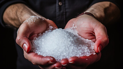 Fototapeta premium salt hold in the hands