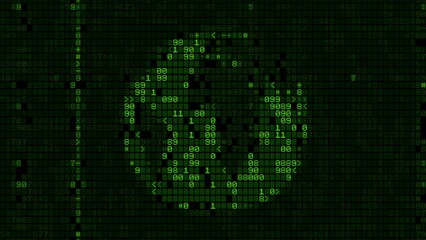 Digital Big Data Matrix Earth Globe Scan Loop
 - Powered by Adobe