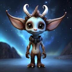 Furry Alien with Horns Generative AI