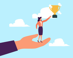 Mentor or support employee to success, manager to help or advice staff to reach goal, work coaching or adviser expert concept