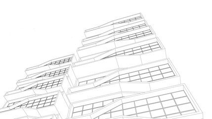 Obraz premium Abstract futuristic architecture 3d illustration