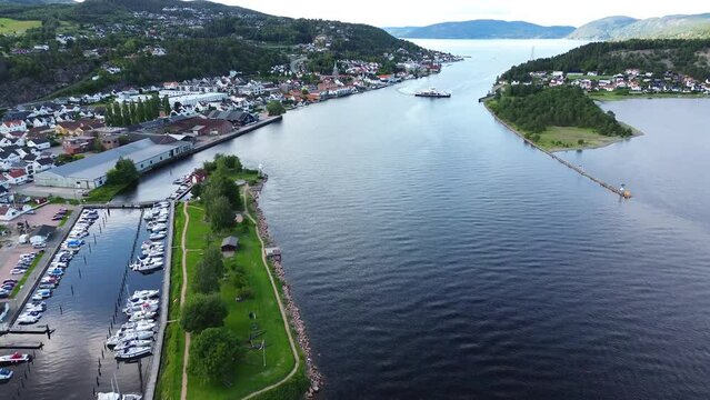 Svelvigen Harbour. A small town with the shortest car ferry trip in Norway. 