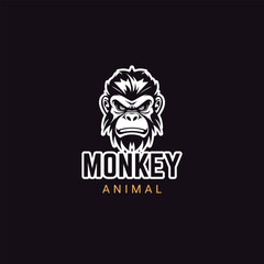 Monkey mascot logo vector. Animal vector illustration. Geek monkey logo