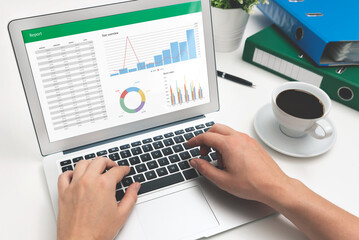 Analyst uses spreadsheet for calculations