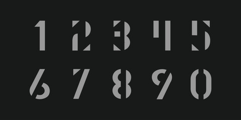 Number font. Font of numbers in classical style with contemporary geometric design. Beautiful elegant numerals. Vintage and old school retro typographic. Vector Illustration