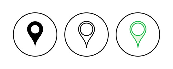 Pin icon set. Location icon vector. destination icon. map pin