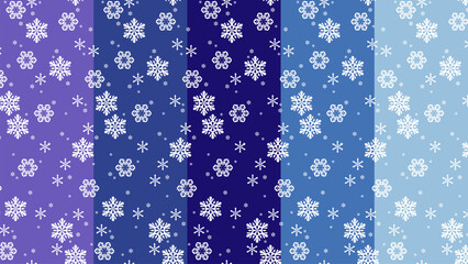 雪の結晶のパターン背景、5色セット