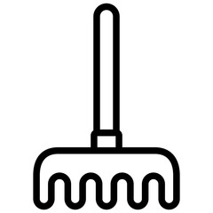 rake icon illustration design with outline