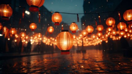 Chinese Red Lantern. Symbolizing Happiness in Chinese New Year