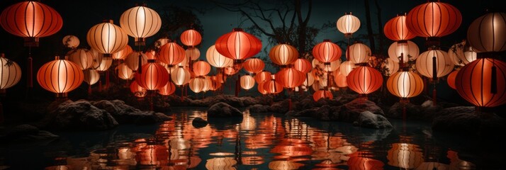 Chinese Red Lantern. Symbolizing Happiness in Chinese New Year