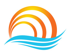 Obraz premium abstract sun and sea logo design