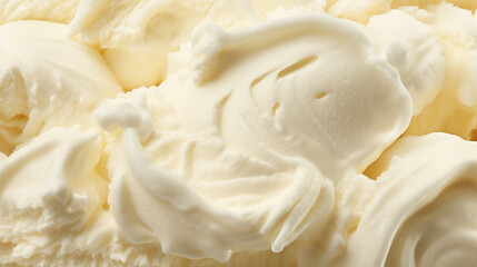 Close-Up Texture of White Ice Cream Background