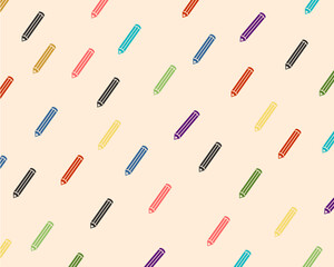 seamless pattern with colorful pencils
