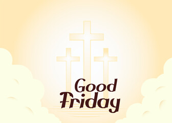 Banner with text GOOD FRIDAY and crosses