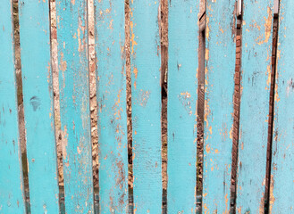 Texture of old turquoise wood Background with natural pattern
