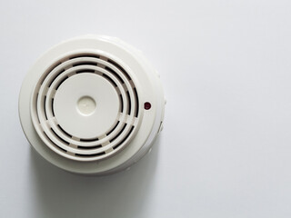 Close-up of a fire smoke detector. Fire safety concept