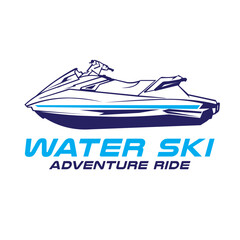 Jet ski vector illustration logo design, perfect for Event and shop rental logo design