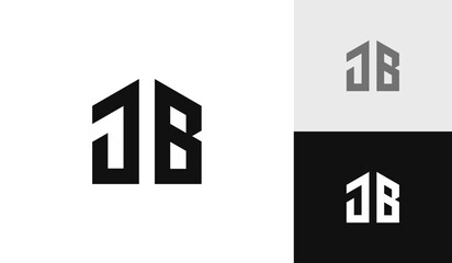 Letter JB initial with house shape logo design
