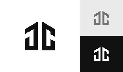 Letter JC initial with house shape logo design