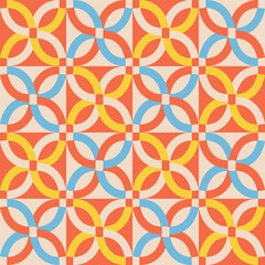 Colorful checkered pattern in pastel colors with linked flower motifs. Vector seamless pattern design for textile, fashion, paper, packaging, wrapping and branding