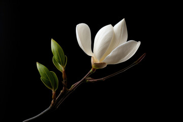 Blossoming blooming magnolia white plant petal spring background beauty flower nature