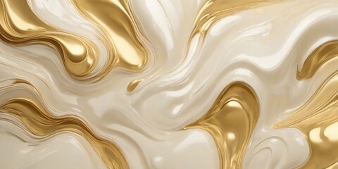 gold and cream liquid background, abstract gold and cream background