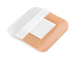 One medical adhesive bandage isolated on white