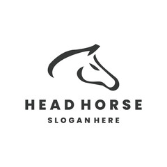Head horse Logo Concept Design Template Element Vector Illustration.