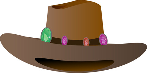 宝石がついたおしゃれなテンガロンハット