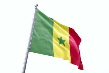 Senegal flag waving isolated on white background